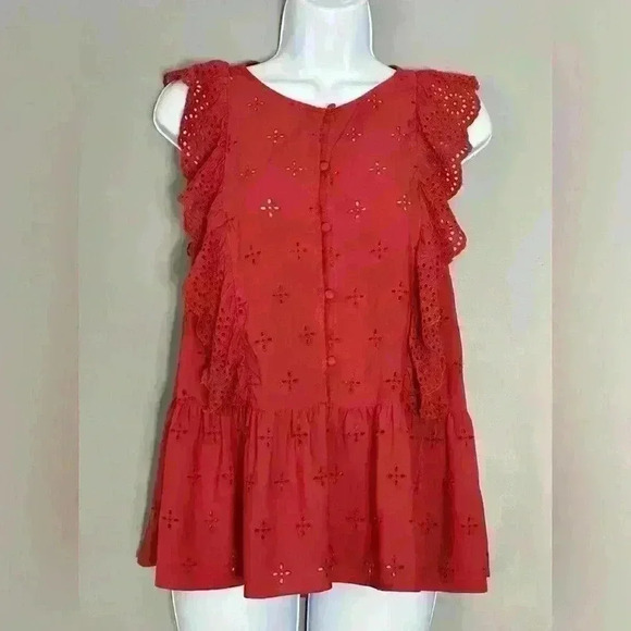 Loft Women's Eyelet Peplum Top (298) - Picture 1 of 8